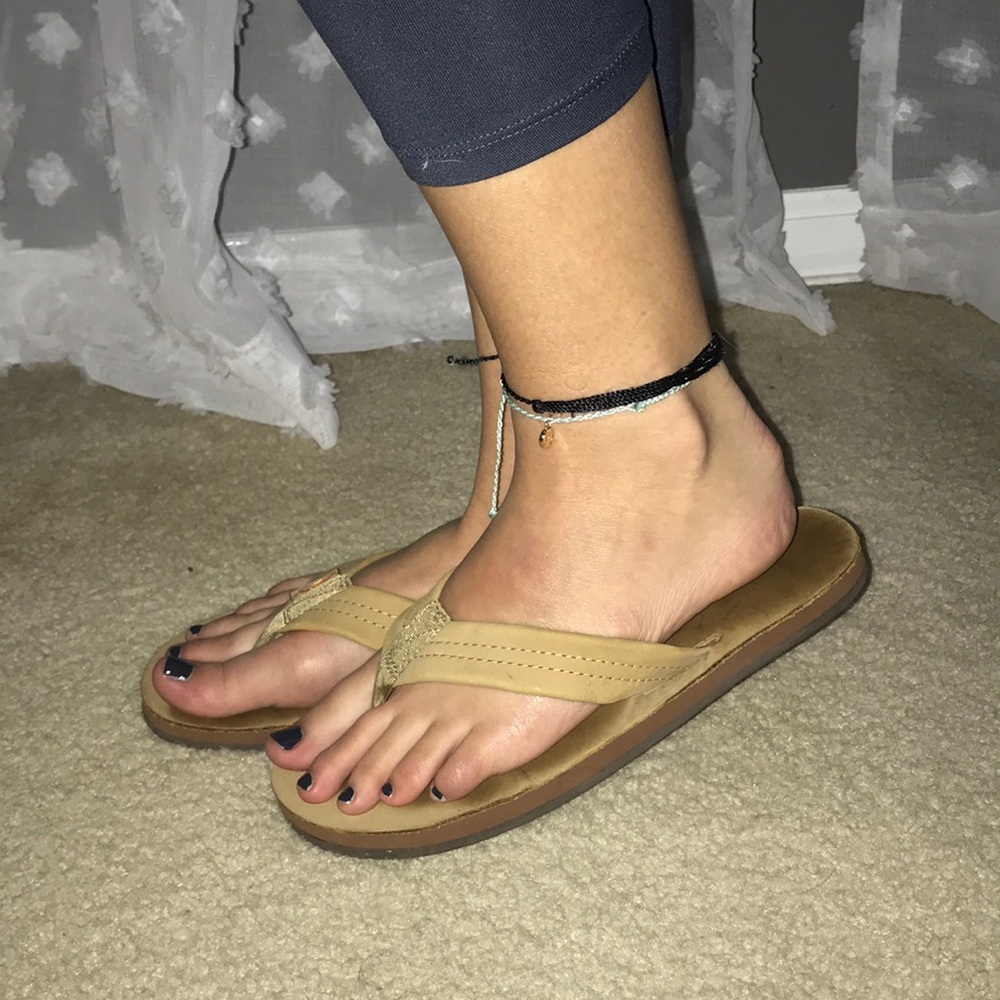 Rainbow flip flops